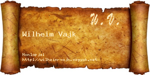 Wilheim Vajk névjegykártya